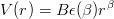 V (r ) = B ϵ(β)rβ
