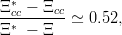 Ξ ∗cc − Ξcc
Ξ-∗-−-Ξ-- ≃ 0.52,
